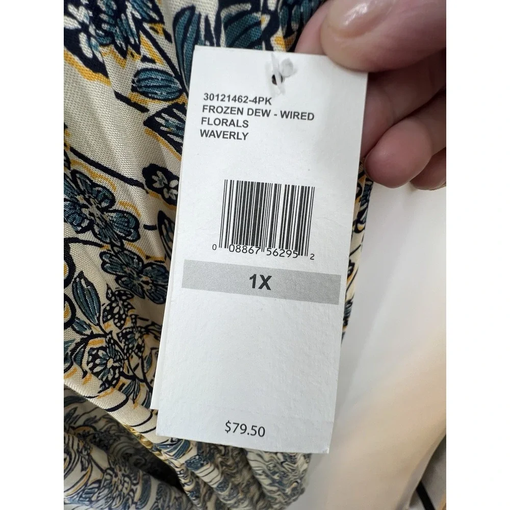 Jessica Simpson Floral Kimono Cardigan Womens 1X Blue Yellow Frozen Dew Boho